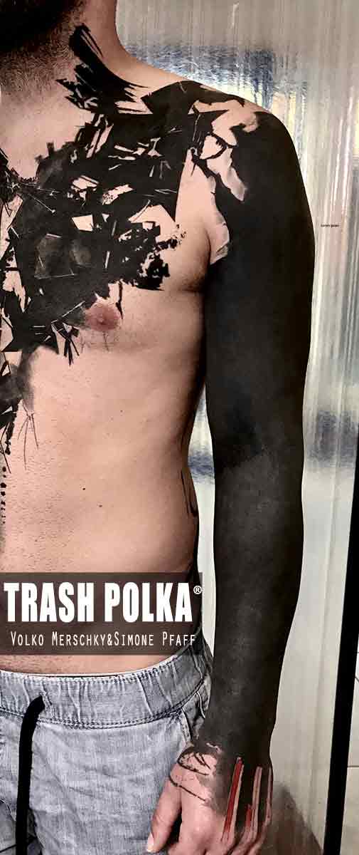 trash polka cover up black arm